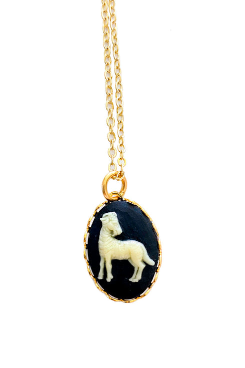 Vintage Necklace- Zodiac Sign Cameo 1970's